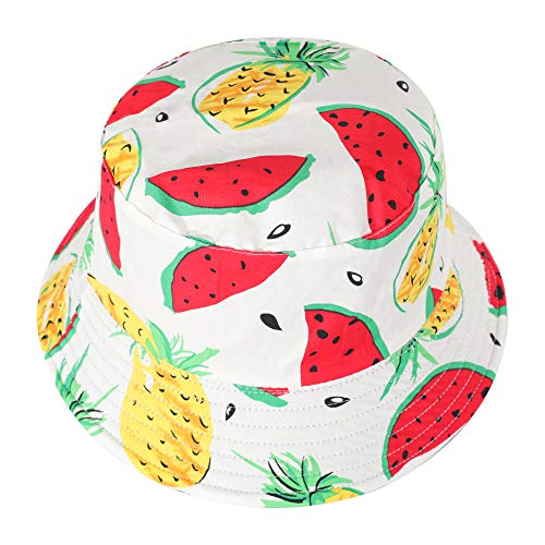 ZLYC Männer Frauen Sommer Fischerhüte Obst Hut, weiße Wassermelone., M von ZLYC
