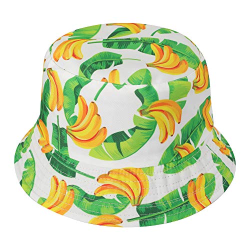 ZLYC Unisex Früchte Druck Sonnenhut Strandhut Fishermütze Outdoor-Hut,Bananenblatt,Einheitsgröße von ZLYC