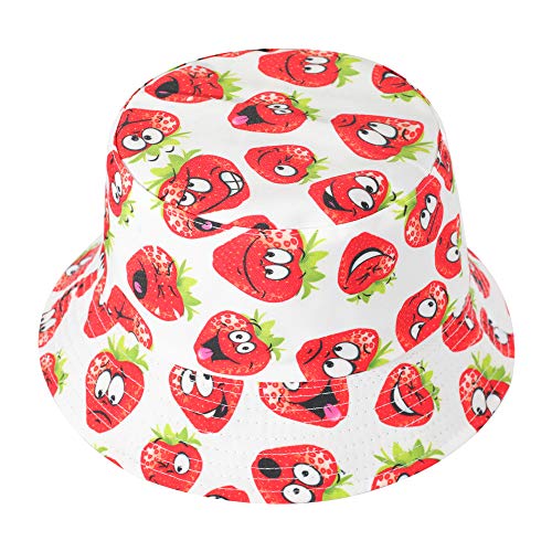 ZLYC Unisex Bucket Fischerhut, Lächeln mit weißer Erdbeere, One Size ZLYC Unisex Bucket Fischerhut, Lächeln mit weißer Erdbeere, One Size von ZLYC