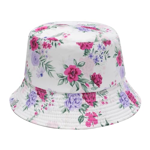 ZLYC Männer Frauen Sommer Fischerhüte Obst Hut, Lila Rosa Weiß, One Size von ZLYC