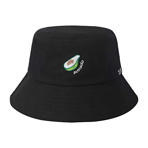 ZLYC Unisex Sommer Süß Eimerhut Fischerhüte (Avocado schwarz) von ZLYC