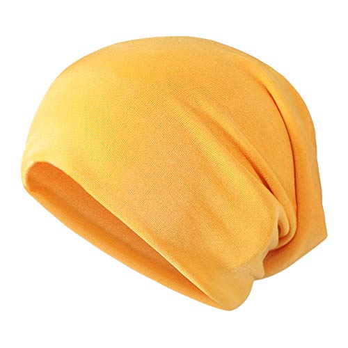 ZLYC Unisex Long Slouch Beanie Leicht Weich Jersey Mütze (Chiffon Gelb),Gr. Einheitsgröße von ZLYC