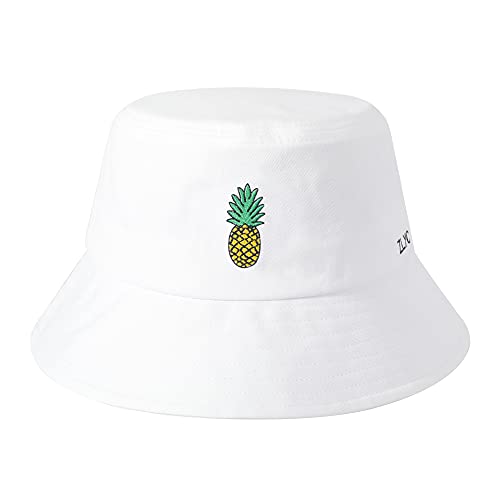 ZLYC Männer Frauen Sommer Fischerhüte Obst Hut, Ananas, Weiß, One Size von ZLYC