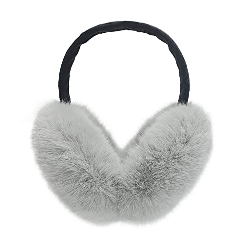 ZLYC Winter Ohrenschützer Ohrenwärmer Outdoor Faux Fur Earmuffs für Damen Kinder(Grau grün) von ZLYC