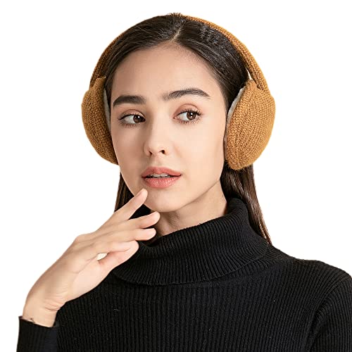 ZLYC Damen Winter Verstellbarer Ohrenschützer Ohrenwärmer Outdoor Earmuffs(Khaki) von ZLYC