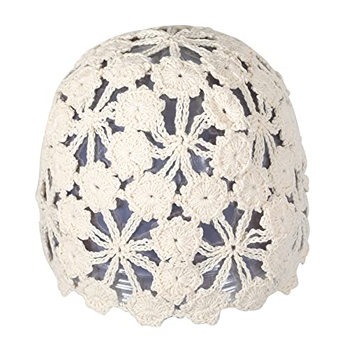 ZLYC Damen Berretto In Cotone All'uncinetto Con Teschio Beanie-Mütze, Beige, Einheitsgröße von ZLYC
