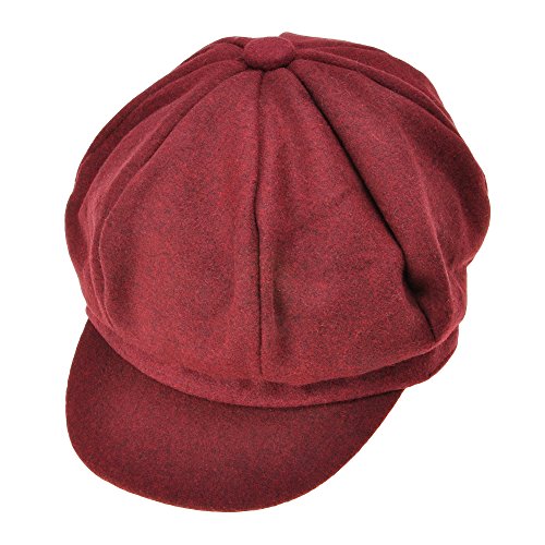 ZLYC Damen Klassische Newsboy Caps Visier 8 Panel Gatsby Cabbie Hut, burgunderfarben, Einheitsgröße von ZLYC