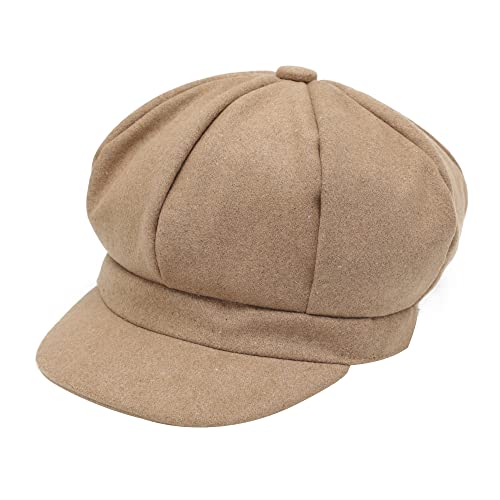 ZYLC Warme Schirmmütze Barett Mütze Winter Ballonmütze Klassisches Design(Tan),Einheitsgröße von ZLYC