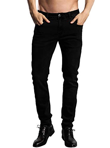 ZLZ Herren Slim Fit Jeans, Jünger Aussehende Moderne Bunte Super Bequemer Stretch Eng Geschnittene Denim Jeans 30 Schwarz ZLZ Herren Slim Fit Jeans, Jünger Aussehende Moderne Bunte Super Bequemer Stretch Eng Geschnittene Denim Jeans 30 Schwarz von ZLZ
