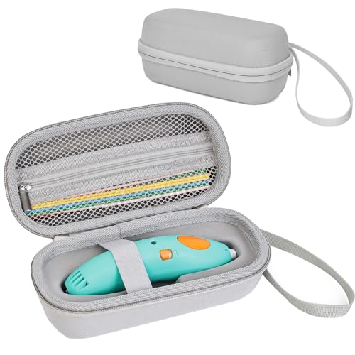 ZLiT Hartschalen-Tragetasche für 3Doodler Start+ Essentials (2024) 3D-Stifte-Set, Aufbewahrungstasche, Organizer für Druckstift und Ladekabel (grau) von ZLiT