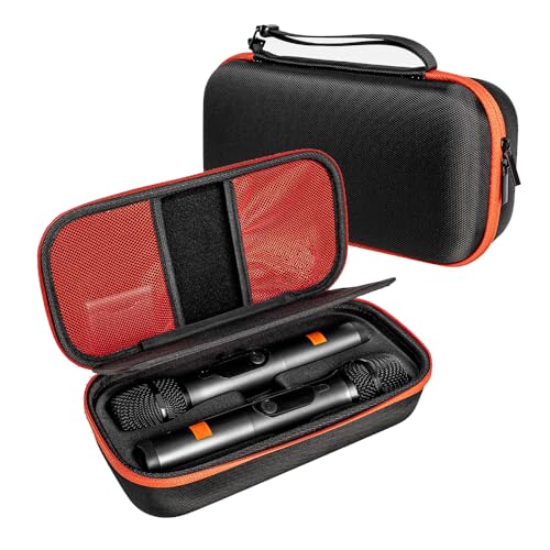 ZLiT PartyBox Mikrofon-Tragetasche, Dual-Mikrofon-Aufbewahrungstasche, Reise-Hartschalen-Tragetasche für PartyBox, Mikrofontasche, Organizer-Tasche (schwarz) von ZLiT