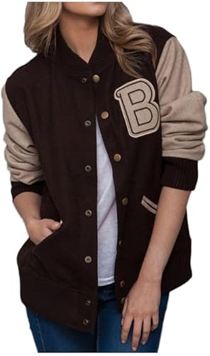 ZM ATTIRE Herren Hotline Miami Fashion Varsity Jacke Wolle Baseball Bombermantel, Braun – Damen-Wolle, L von ZM ATTIRE