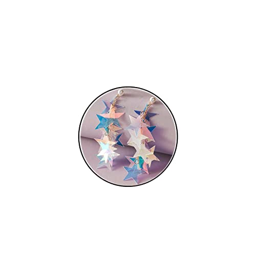 Corlorful Star Ohrringe für Frauen Stern Pailletten Ohrringe für Frauen Fransen Stern baumeln Ohrringe Iridescence Star Drop Ohrringe von ZMANYIJEW