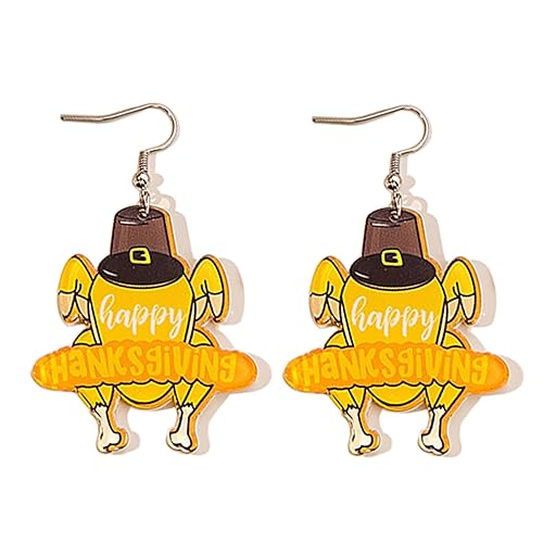 Süße Thanksgiving Truthahn Ohrringe Acryl Thanksgiving Herbst Ohrringe für Frauen (E) von ZMANYIJEW