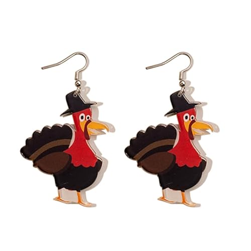 Süße Thanksgiving Truthahn Ohrringe Acryl Thanksgiving Herbst Ohrringe für Frauen (G) von ZMANYIJEW