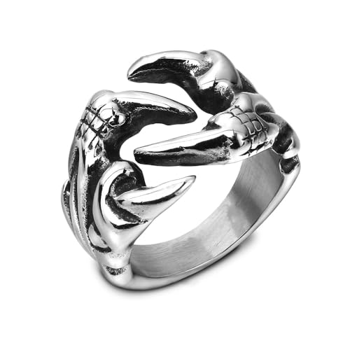 ZMANYIJEW Verstellbarer Punk-Stil Oktopus Tentakelring Rock Dragon Claw Ringe Unisex Punk Halloween Dunkler Wind Ring für Damen Herren, Metall, Kein Edelstein von ZMANYIJEW