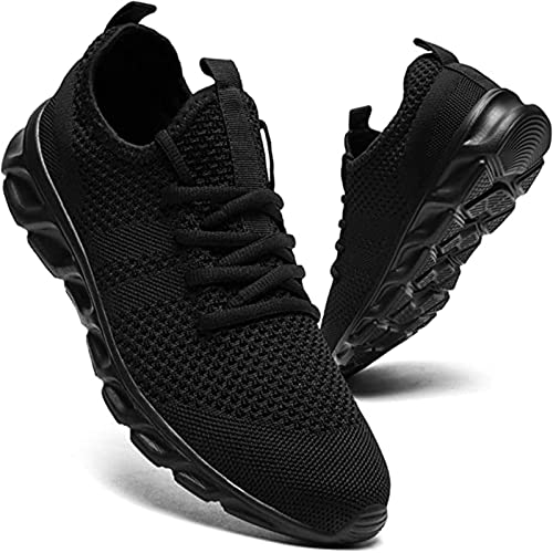 Herren-Sneaker für Laufen, Walking, Tennis, Sportschuhe, Joggen, Fitnessstudio, Sneaker, Schwarz , 42 1/3 EU von ZMBCYG