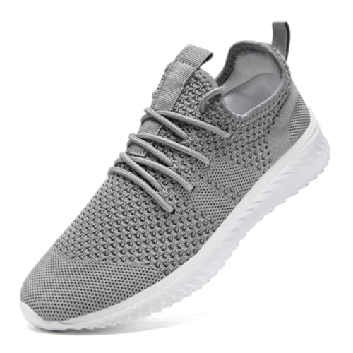 ZMBCYG Damen Sneaker Schuhe Turnschuhe Laufschuhe Sportschuhe Tennisschuhe Slip On Freizeitschuhe Fitnessschuhe Damenschuhe Atmungsaktiv Leichte Mesh Walkingschuhe Outdoor rutschfeste Grau 42 von ZMBCYG