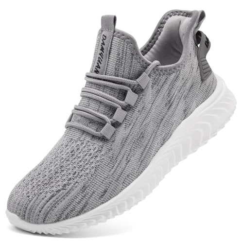 ZMBCYG Herren Schuhe Sportschuhe Sneaker Turnschuhe Laufschuhe Slip On Walkingschuhe leicht Freizeit Atmungsaktiv Fitnessschuhe Tennisschuhe Grau 42 von ZMBCYG