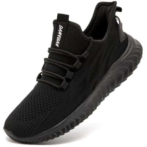 ZMBCYG Herren Schuhe Sportschuhe Sneaker Turnschuhe Laufschuhe Slip On Walkingschuhe leicht Freizeit Atmungsaktiv Fitnessschuhe Tennisschuhe Schwarz 42 von ZMBCYG