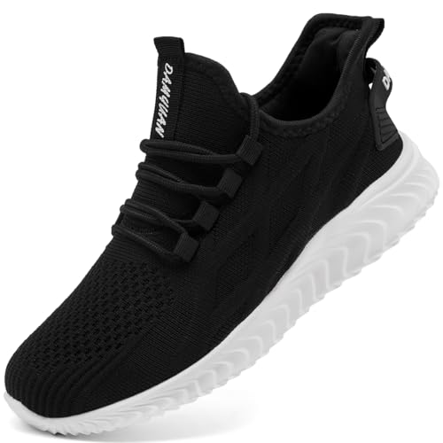 ZMBCYG Herren Schuhe Sportschuhe Sneaker Turnschuhe Laufschuhe Slip On Walkingschuhe leicht Freizeit Atmungsaktiv Fitnessschuhe Tennisschuhe Schwarz 46 von ZMBCYG