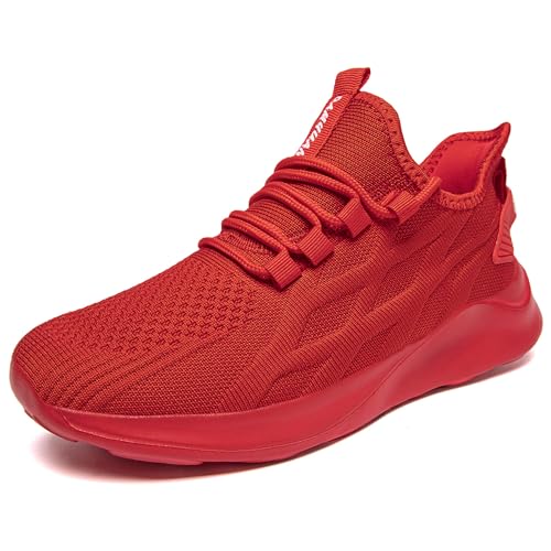 ZMBCYG Herren Sportschuhe Turnschuhe Laufschuhe Straßenlaufschuhe Tennisschuhe Sneaker Fitness Joggingschuhe Walkingschuhe Leichtgewichts Freizeit Atmungsaktive Schuhe Rot 40 von ZMBCYG