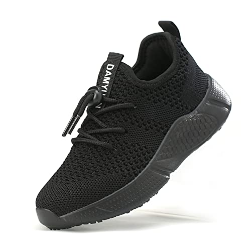 ZMBCYG Kinder Unisex Turnschuhe Sportschuhe Laufshuhe Jungen Mädchen Outdoor Sneaker Atmungsaktiv StraßEnlaufschuhe Hallenschuhe Schwarz EU 36 von ZMBCYG