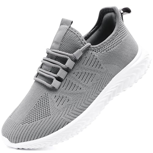 ZMBCYG Laufschuhe Damen Sneaker Turnschuhe Schuhe Sportschuhe Straßenlaufschuhe Tennisschuhe Slip On Fashion Walkingschuhe Joggingschuhe Fitnessschuhe Grau 40 EU von ZMBCYG