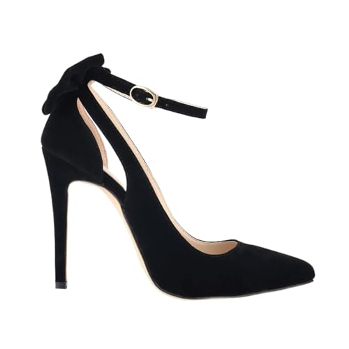 Damen High Heels Schleife hinten Stiletto Pumps Spitzschuh Schleife 11cm(Color 1,39) von ZMCGNO
