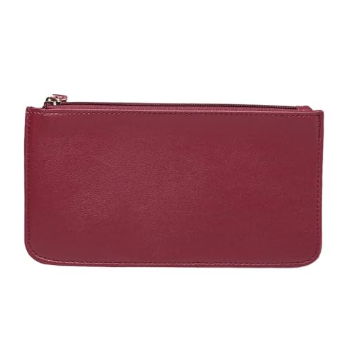 ZMCGNO 5 Farben Brieftasche Frauen weibliche Karte PU Lange Brieftaschen Geldbörsen Damen schlanke Kartenhalter Geldbörse(Red) von ZMCGNO