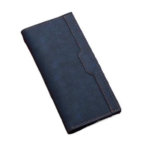 ZMCGNO Damen Geldbörsen Einfache Reißverschluss Geldbörsen Langer Abschnitt Clutch Brieftasche Weiches PU Leder Frau Geldbeutel(Blue) von ZMCGNO