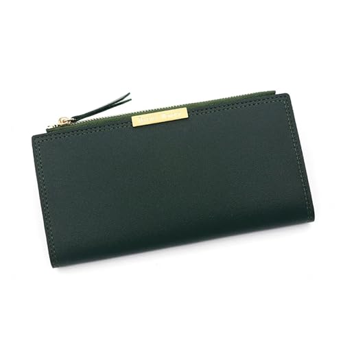 ZMCGNO Damen Geldbörsen Lange Brieftasche Weibliche Leder Geldbörse ID Karte Halter Frauen Geldbörsen Damen(Green) von ZMCGNO