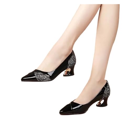 ZMCGNO Damen Leichte Frühlingsschuhe mit spitzer Spitze und quadratischem Absatz(Color 1,36) von ZMCGNO