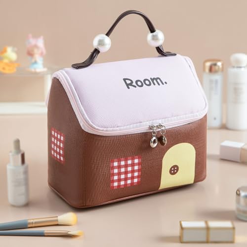 ZMCLZMD Reise-Make-up-Organizer Toilettenartikel-Taschen Mit Großem Fassungsvermögen Urlaubsutensilien Kompakte Handtasche Weiche Und Mädchenhafte Aufbewahrungstasche-4||18 * 13 * 17.5CM von ZMCLZMD