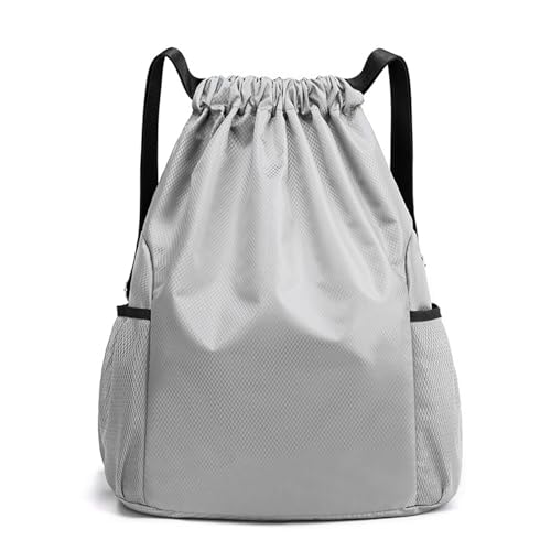 ZMCLZMD Rucksack Mit Kordelzug Sport Fitness Sackpack Mit Netztaschen Wasserabweisend Für Damen Herren-Grey||43 * 31 * 14CM von ZMCLZMD