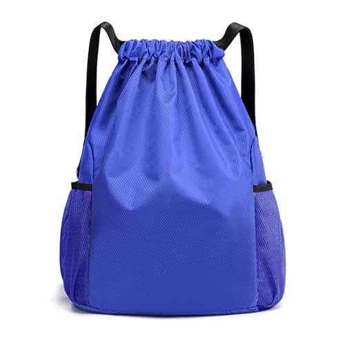ZMCLZMD Rucksack Mit Kordelzug Sport Fitness Sackpack Mit Netztaschen Wasserabweisend Für Damen Herren-Royal Blue||43 * 31 * 14CM von ZMCLZMD