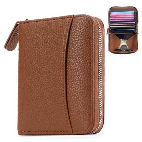 ZMDB Damen Geldbeutel mit RFID Blockierung, Klein & Kurzer Damen Portemonnaie PU Leder Brieftasche mit Reißverschluss & Geldbörse, Damen Geldbörsen mit Mehreren Kartenfächern von ZMDB