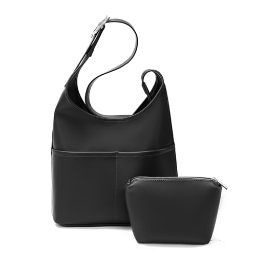 ZMDB Damen Umhängetasche Set, PU Leder Hobo Bag mit Kleiner Tasche, Shopper Tragetasche Große Kapazität Tote Bag für Büro Schule Reise, Damen Schultertasche mit Verstellbarem Gurt von ZMDB