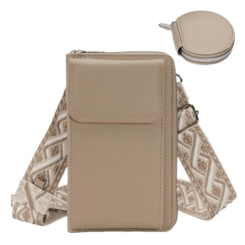 ZMDB Handytasche Damen zum Umhängen, RFID-Blockierung Große Kapazität Handy Umhängetasche Damen PU Leder Handytasche mit Abnehmbarem Schultergurt, Handy Schultertasche mit Geldbörse von ZMDB