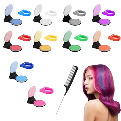 Haarkreide für Mädchen Set 10 Auswaschbare Farben Haarkreide für Kinder mit Carbonstahl-Kamm Mitgebsel Kindergeburtstag Geschenk Karneval Party Cosplay Mädchen 4 5 Jahre bis 15 Jahre Geschenkideen von ZMDMAH