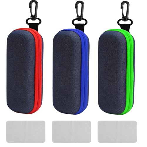 ZMDMAH 3 Stück Brillenetuis aus Denim-Stoff Mode Harte Brillenetui Tragbare Reise Tragbares Denim-Brillenetui Brillenetuis Hardcase Hardcase Brillenetuis Sonnenbrillen Etui Brillenhülle Brillen Etui von ZMDMAH