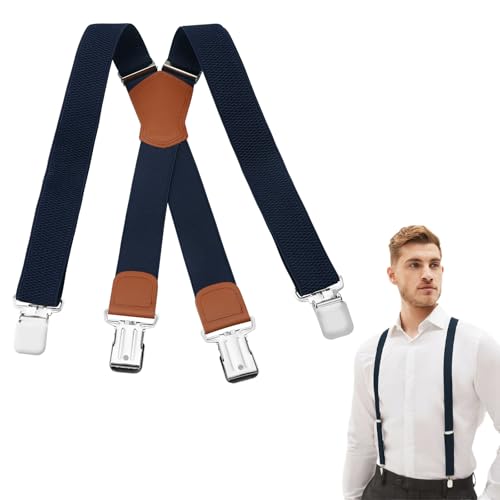 ZMDMAH 4cm Breit HosenträGer Herren Damen Extra Stark, Xform Einstellbar HosenträGer für Herren, HosenträGer Herren Arbeitshose Breit, HosenträGer Skihose für Arbeitskleidung, Jeans, Jumpsuit von ZMDMAH