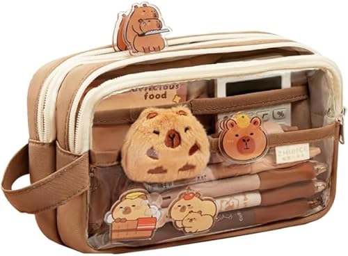 ZMDMAH Federmäppchen für Schreibwaren, Niedliches Capybara Federmäppchen Set, Großes Federmäppchen für Kinder Tier Stiftemäppchen Niedliche Stifthülle Stifthalter für Mädchen von ZMDMAH