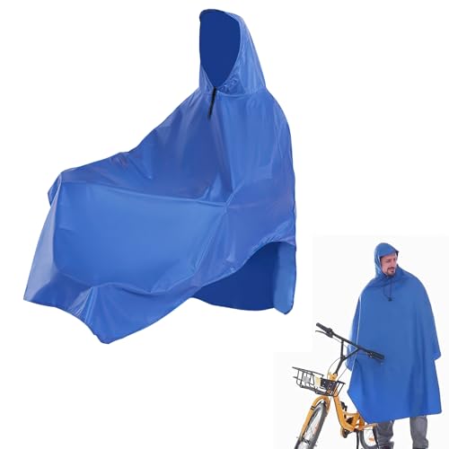 ZMDMAH Regenponcho Fahrrad, Portable Leichte Regenjacke mit Kapuze Wiederverwendbare Compact Regen Cape Regencape Wasserdicht Radfahren Regen Poncho, Unisex Raincoat für Backpacking Camping Outdoors von ZMDMAH