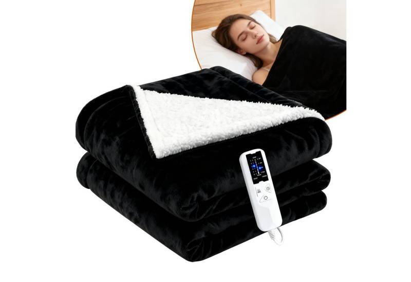 ZMH Heizdecke 180/200cm mit 6 Temperaturstufen Kuscheldecke mit Timer Digitalanzeige, 6 Temperaturstufen von ZMH