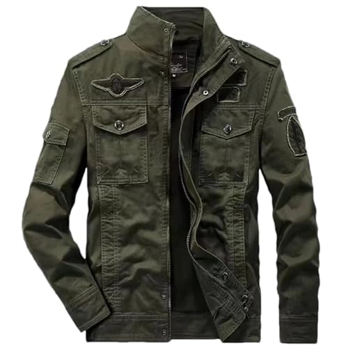 ZMIN Casual Army Military Jacke Herrenjacke Air Force Frühling Herbst Cargo Herren Jacken Mantel Army EN8 XL von ZMIN