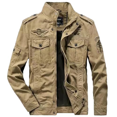 ZMIN Casual Army Military Jacke Herrenjacke Air Force Frühling Herbst Cargo Herren Jacken Mantel Khaki M von ZMIN