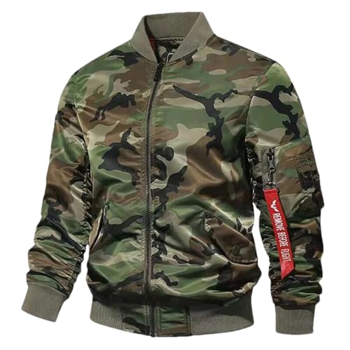 ZMIN Herren Frühling Herbst leichte Bomberjacke Windjacke Softshell Varsity Jacken Herren Sportbekleidung Mantel Camo1 XXL von ZMIN