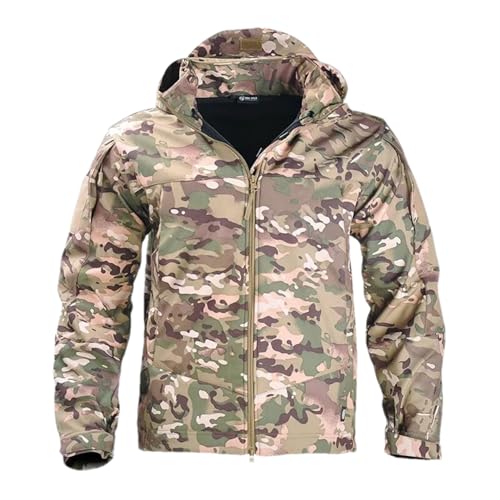 ZMIN Herren Herbst Winter Fleece Taktischer Anzug Sturmjacke Softshell Taktische Jacke Wind- Und Wasserdichte Jacke cp L von ZMIN