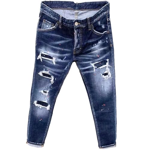ZMIN Jeans für Herren. Slim-Fit und vielseitige Stretch-Jeans mit schmalen geraden Ärmeln Blue 36 von ZMIN